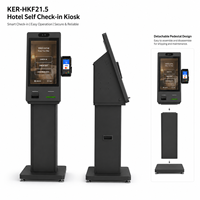 Kiosque compact de 21,5 pouces pour l'enregistrement en libre-service en hôtel avec support détachable pour paiement par point de vente et SDK pour l'automatisation de la réception