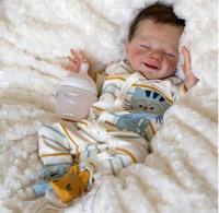 Poupée Reborn réaliste avec visage rond, corps souple en vinyle et caoutchouc, jouet mignon de simulation pour collection ou cadeau pour enfants