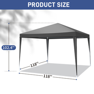 Tente de patio extérieure DB 10x10 pieds, imperméable, avec structure en aluminium et tissu Oxford, idéale pour les mariages, les fêtes et les barbecues - Product Image 4