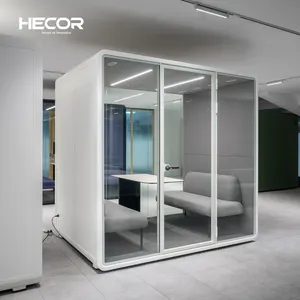 Removable Soundproof Office Acoustic Booth Silent Cabin Office Meeting Pods With Furniture