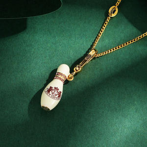 Collier avec pendentif boule de bowling en émail imprimé - Product Image 4