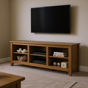 Mueble para TV Benito de 70W, Roble Nudoso, Estantes Abiertos, Mueble Moderno Rústico para Sala de Estar - Product Image 2