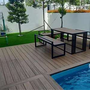 सस्ते 3D डब्ल्यूपीसी इंजीनियर फर्श स्विमिंग पूल लकड़ी प्लास्टिक समग्र अलंकार Synthetique बोर्ड आउटडोर छत आँगन के लिए पूल