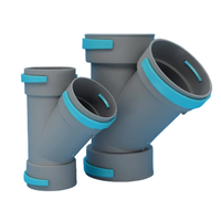 Raccord en T oblique pour tuyau PE 200x200x200, connecteur 3 voies pour conduit de ventilation, raccord de tuyauterie CVC pour système de ventilation