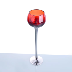 Centros DE MESA DE BODA modernos de cristal pigmentado galvanizado de cristal barato al por mayor portavelas - Product Image 1