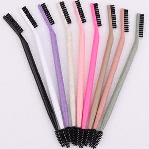 HQ Mixed Proc Discount Wholesale White Black Private Label Double End Eye Brow Eyebrow Brush with <b>Mascara</b> Spoolie - Product Image 1