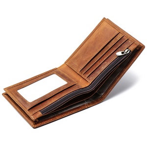 For Luxury GPS Minimalist Brown Genuine Leather Crazy Horse <b>RFID</b> Blocking Open Closure Animal Prints Horizontal <b>Wallet</b> - Product Image 4