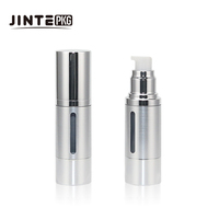 Flacon pompe sans air en aluminium argenté personnalisé de 15 ml, 30 ml, 50 ml, 80 ml, 100 ml, 120 ml pour sérum cosmétique et soins de la peau