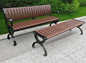 Outdoor <b>bench</b> wooden <b>bench</b> made of anti-corrosion wood <b>cast</b> <b>iron</b> and PP material plastic wood outdoor <b>bench</b> - Product Image 2
