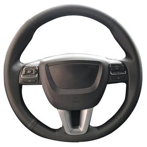 Cubierta para volante <span class=keywords><strong>de</strong></span> coche <span class=keywords><strong>de</strong></span> cuero <span class=keywords><strong>de</strong></span> microfibra cosida a mano DIY para Seat Leon Alhambra <span class=keywords><strong>Toledo</strong></span> 2011 2010 2012 - Product Image 2
