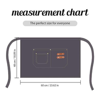 Tablier de Serveur/Serveuse Unisexe Personnalisable en Toile Imperméable Léger et Durable, Réutilisable, Lavable, avec 3 Poches
