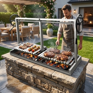 Auténtica Parrilla Santa María Comercial e Industrial <span class=keywords><strong>Argentina</strong></span> Tradicional con Rejilla <span class=keywords><strong>de</strong></span> Elevación Manual para Hoguera <span class=keywords><strong>de</strong></span> Jardín - Product Image 4
