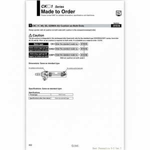 Cylindre de serrage CKP1B63-75YAZ SMC Pneumatics - Product Image 1