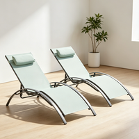 Chaise longue pliante en aluminium en forme de S, imperméable et résistante aux UV, empilable, pour l'extérieur – Meilleure vente