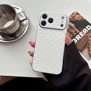 Funda para iPhone 17 Pro Max, elegante textura de cuero con rombos, ventana grande, cobertura total, a prueba de golpes - Product Image 4