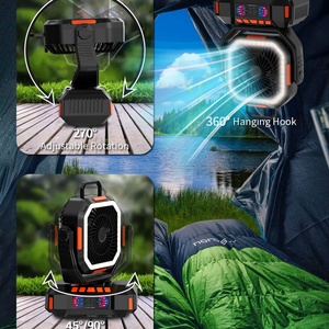 Ventilateur de table portable USB avec télécommande, oscillation automatique, rechargeable, 4 vitesses, 40000 mAh, pour voiture, camping, extérieur, avec lumière, moteur sans balais - Product Image 2
