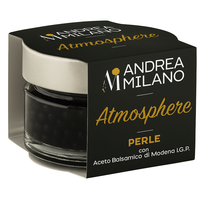 Perles de vinaigre balsamique liquide premium de Modène par Acetificio Andrea Milano, condiment gastronomique italien, pot de 50g