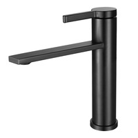 Nouvelle Arrivée Robinet de Lavabo Moderne et Simple en Acier Inoxydable 304 Brossé avec Cartouche Céramique PVD, Monocommande Eau Chaude et Froide pour Installation sur Plan