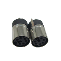 MINI conector Din Circular, 4, 6, 8, 9 pines, hembra, cable de soldadura, negro, redondo, hembra, conector Din, KMDLAX, 4P, 6P, 8P, 9P