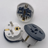 Adaptateur de voyage universel 16A 250V 3500W haute puissance, convertisseur de prise européenne, prise Schuko avec mise à la terre pour l'Allemagne, la France, l'Espagne