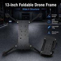 QINKOFPV Accessoires FPV – Châssis de drone pliable 13 pouces, largeur 520 mm, en aluminium 6063 CNC, kit quadricoptère de transport de charge lourde longue portée