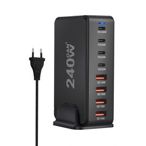 GAN 240W Desktop Multi-Port PD Charger Multifunctional Fast Charging Dock Charger 4USB+4TYPE C Socket Charging Station - Product Image 3
