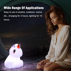 Jouets lumineux en silicone pour bébé, lampes de nuit pour enfants, lampes de chevet <span class=keywords><strong>licorne</strong></span> pour la chambre à coucher, lampe décorative pour enfants - Product Image 4