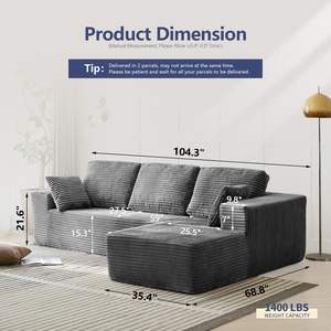 स्टॉक आधुनिक रहने वाले कमरे के फर्नीचर सेट सेशनल सोफा एल आकार परिवर्तनीय सोफे आकार परिवर्तनीय सोफे बिस्तर थोक फोम संपीड़न - Product Image 3