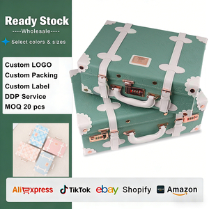 Bolsa <span class=keywords><strong>de</strong></span> <span class=keywords><strong>Viaje</strong></span> Pequeña Retro Vintage <span class=keywords><strong>de</strong></span> PU, Maleta <span class=keywords><strong>de</strong></span> Mano Vintage con Correas, Juego <span class=keywords><strong>de</strong></span> <span class=keywords><strong>Maletas</strong></span> - Product Image 1