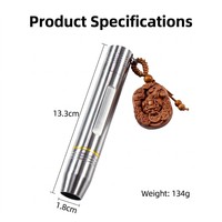 Lampe torche d'identification de jade, étanche IP65, lumière blanche et jaune, faisceau spot de 16 mm, portée 100-200 m, acier inoxydable 304, Type-C