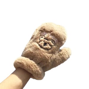 Guantes de invierno de felpa para mujer, diseño de oso lindo, gruesos y cálidos, para estudiantes, para montar en bicicleta, protección contra el frío - Product Image 5
