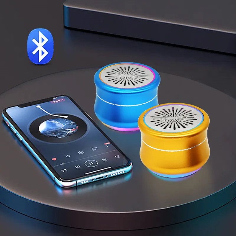 Diskon besar terbaru lampu warna-warni LED lucu Alto Falante nirkabel portabel musik seluler Speaker Bluetooth Mini dengan Logo kustom