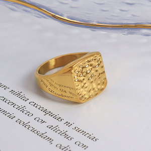 Anillos Resistentes al Deslustre e Impermeables de Buena Calidad, Anillos de Acero Inoxidable 316L Chapados en Oro PVD de 14k y 18k, Anillos Nugget para Mujer - Product Image 4