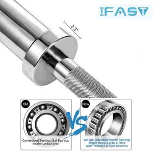 Barre d'haltères IFAST 7 pieds en acier chromé, équipement de musculation durable pour la maison - Product Image 6