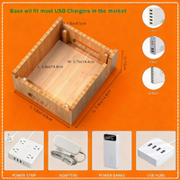 Estación de Carga de Bambú para Múltiples Dispositivos, Soporte para Reloj Inteligente y Auriculares, Organizador Electrónico de Escritorio