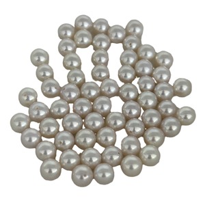 Perles d'Akoya naturelles Zhen Duo Ma Hai Shui de 7 à 7,5 mm, rondes de base, avec un fort éclat et de légères imperfections, perles en vrac de Zhuji - Product Image 5