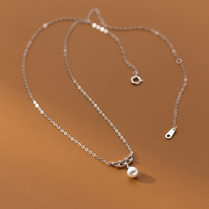 Collar de Plata de Ley S925 con Perla Barroca Negra y Cristal Puntiagudo, Diseño Retro, Accesorio de Moda para Mujer - Product Image 4