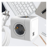 Prise allemande 2026 avec 2 cubes d'alimentation USB avec prises de courant étendues de 1.5 m