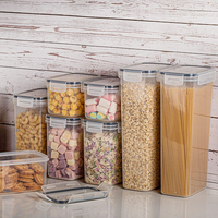 Ensemble de 24 pots et boîtes de rangement hermétiques en plastique pour sucre, farine, aliments secs, céréales, organiseurs de cuisine, contenants de stockage alimentaire