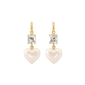 Fashion Drop <b>Earrings</b> 316L Stainless Steel PVD Gold Plating Heart Shape Crystal Dangle Elegant Women Jewelry - Product Image 2