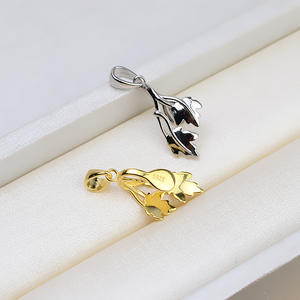 Collier pendentif en argent 925 fait main avec perle baroque pour femmes, perle anormale en forme de feuille, support vide, accessoire de bricolage, bijoux 1517 - Product Image 4