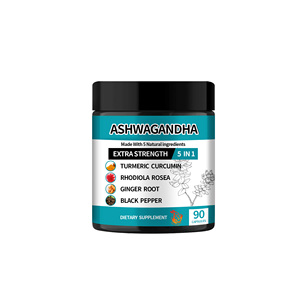 Cápsulas de Ashwagandha de Marca Privada con Raíz de Ashwagandha Orgánica y Pimienta Negra para el Bienestar General - Product Image 1