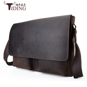 Bolso Bandolera de Cuero Genuino para Hombre Tiding, Color Marrón Oscuro, Piel de Vaca de Primera Capa, Estilo Retro, Resistente, 1180 - Product Image 2
