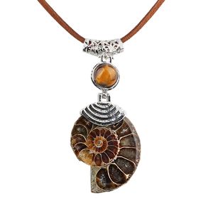 Moda Vintage Hot Spotted Snail Tiger Eye Gemstone colgante collar joyería delicada cristal encantos vacaciones regalo brujería - Product Image 1