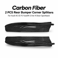 Diffuseurs d'angle de pare-chocs arrière ABS pour Audi A5 S5 F5 Facelift 4 portes Sportback, style fibre de carbone noir brillant