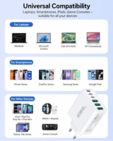 Cargador USB C HYTO de 65W GaN, Cargador Múltiple de 6 Puertos, Cargador USB-C Macho, Adaptador de Corriente PD 3.0, Fuente de Alimentación USB para iPhone 18 17
