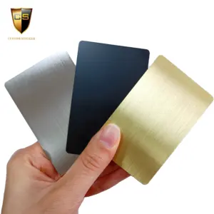 CS personalizado de alta qualidade por atacado padrão de aço inoxidável em branco cartão de visita de metal com gravação a laser cartão de metal