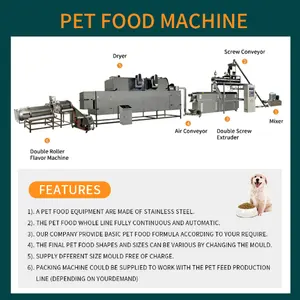 Mesin Pengolah Makanan Anjing dan Kucing Hewan Peliharaan Mesin Pembuat Jalur Produksi Pakan Hewan Peliharaan