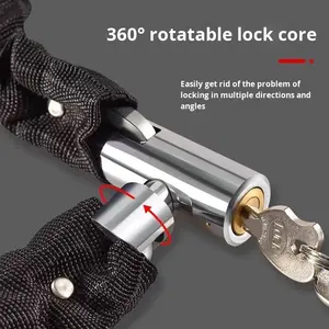 Candado para <span class=keywords><strong>Bicicleta</strong></span> 2 en 1, Candado en U con <span class=keywords><strong>Cadena</strong></span> de Acero Resistente, Antirrobo, Portátil, para <span class=keywords><strong>Bicicleta</strong></span>, Motocicleta, <span class=keywords><strong>Bicicleta</strong></span> Eléctrica - Product Image 4