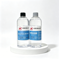 GAOSHIDE Colle époxy transparente auto-nivelante 500ml pour remplissage de table en bois, durcissement de sols intérieurs, adhésif de scellement pour fleurs séchées